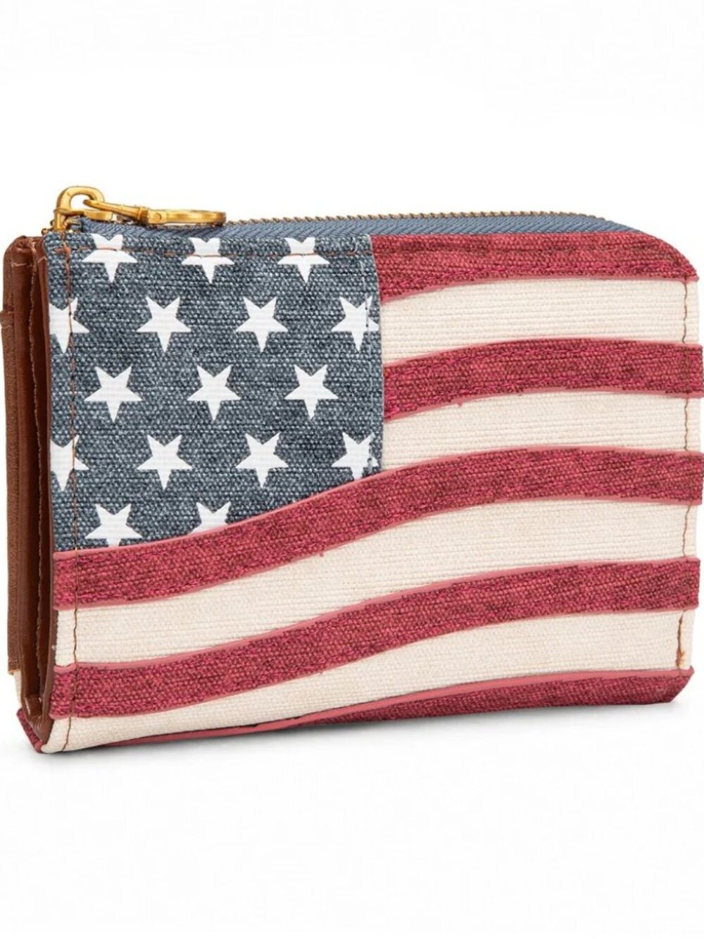 Montana West American Flag RFID Zip Around Wallet Jean